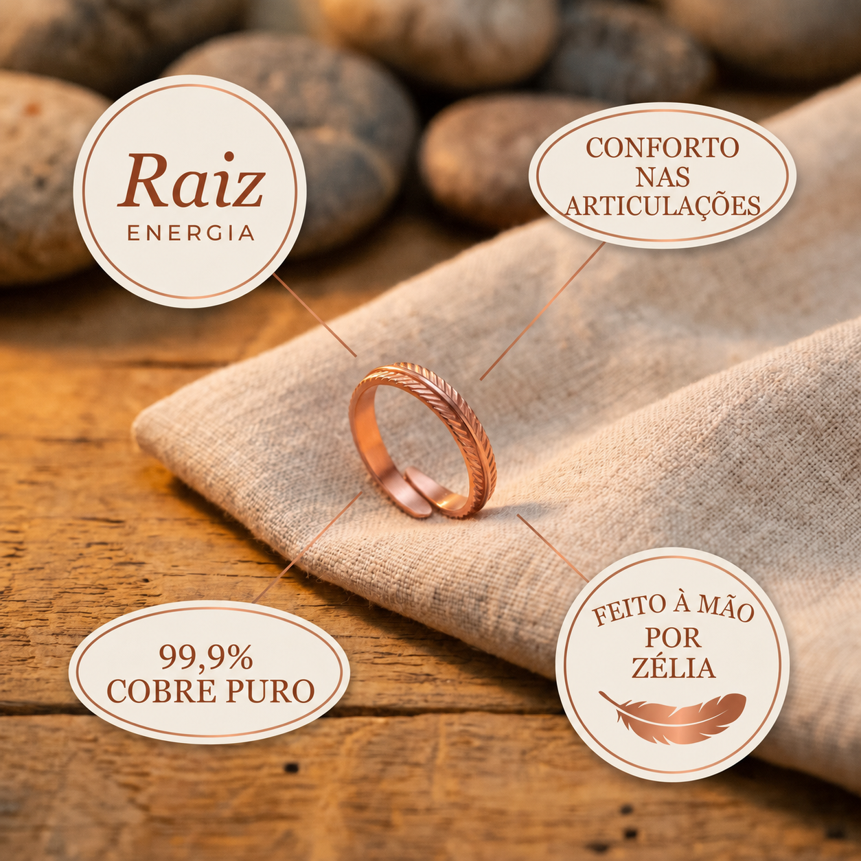 Zélia Cobre Anel Raiz