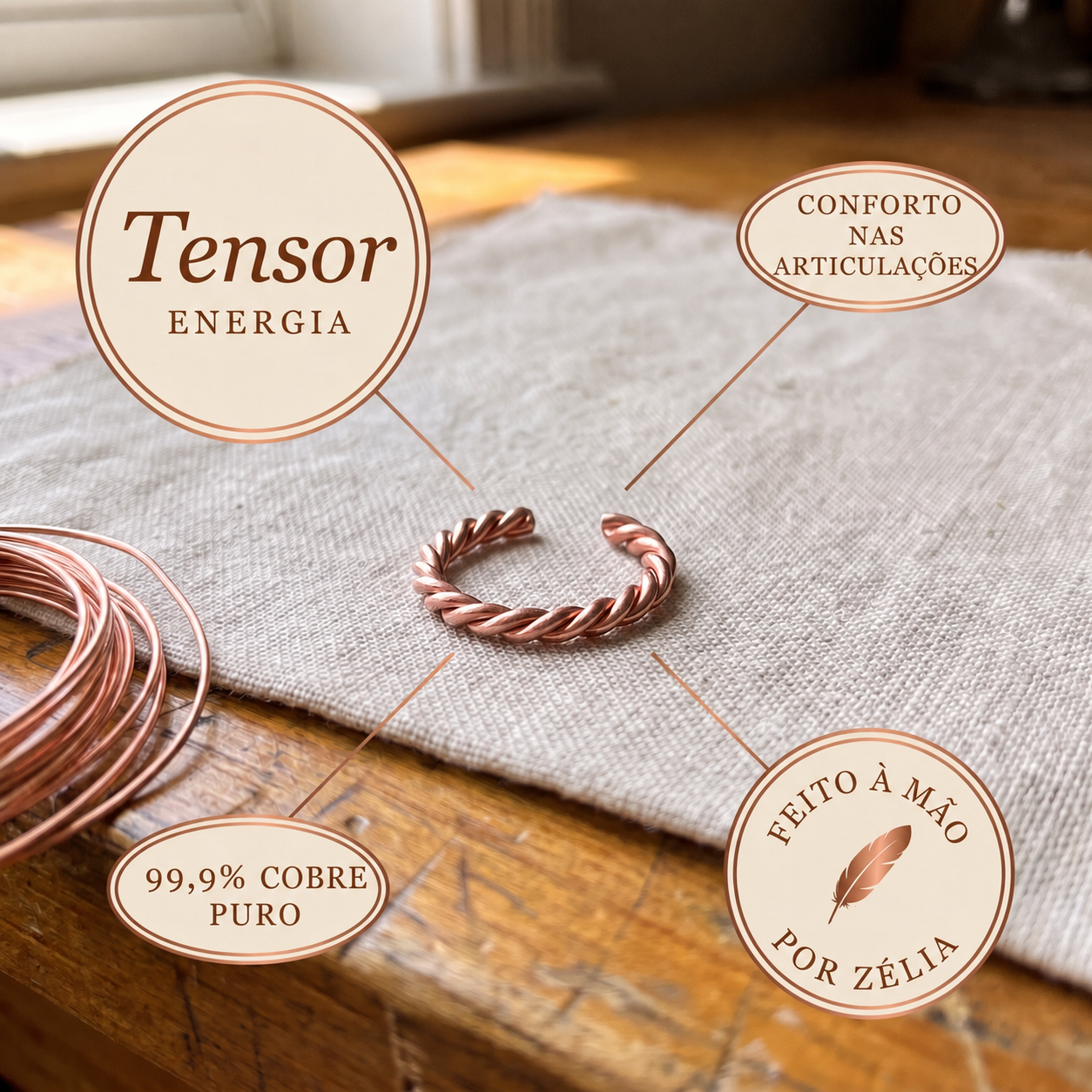 Zélia Cobre Anel Tensor