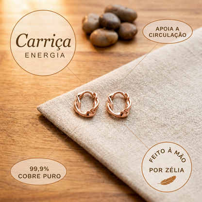 Zélia Cobre Brincos de Argola Carriça