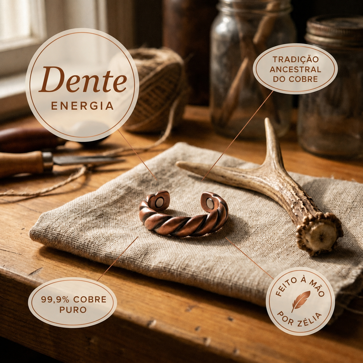 Zélia Cobre Anel Dente