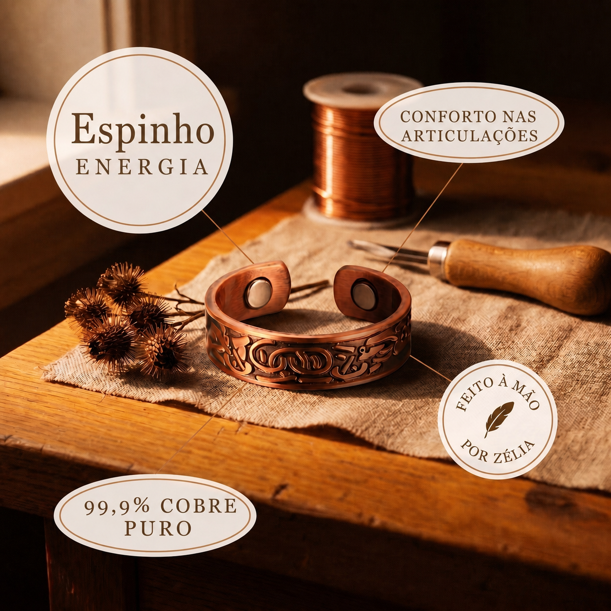 Zélia Cobre Anel Espinho