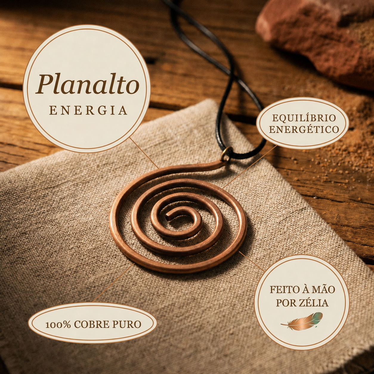 Zélia Cobre Colar Planalto