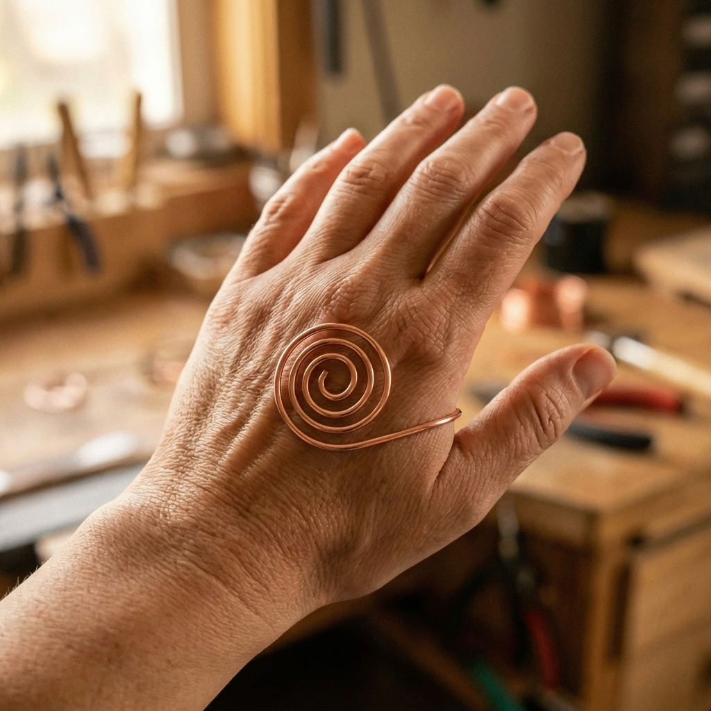 Zélia Cobre Espiral de Mão Fluxo