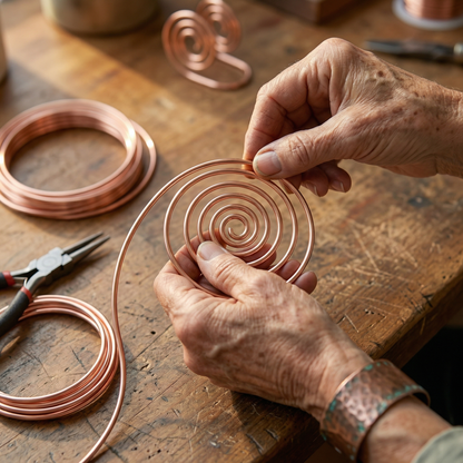 Zélia Cobre Espiral de Mão Fluxo