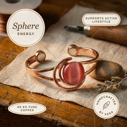 Zélia Cobre Pulseira Esfera Rosa