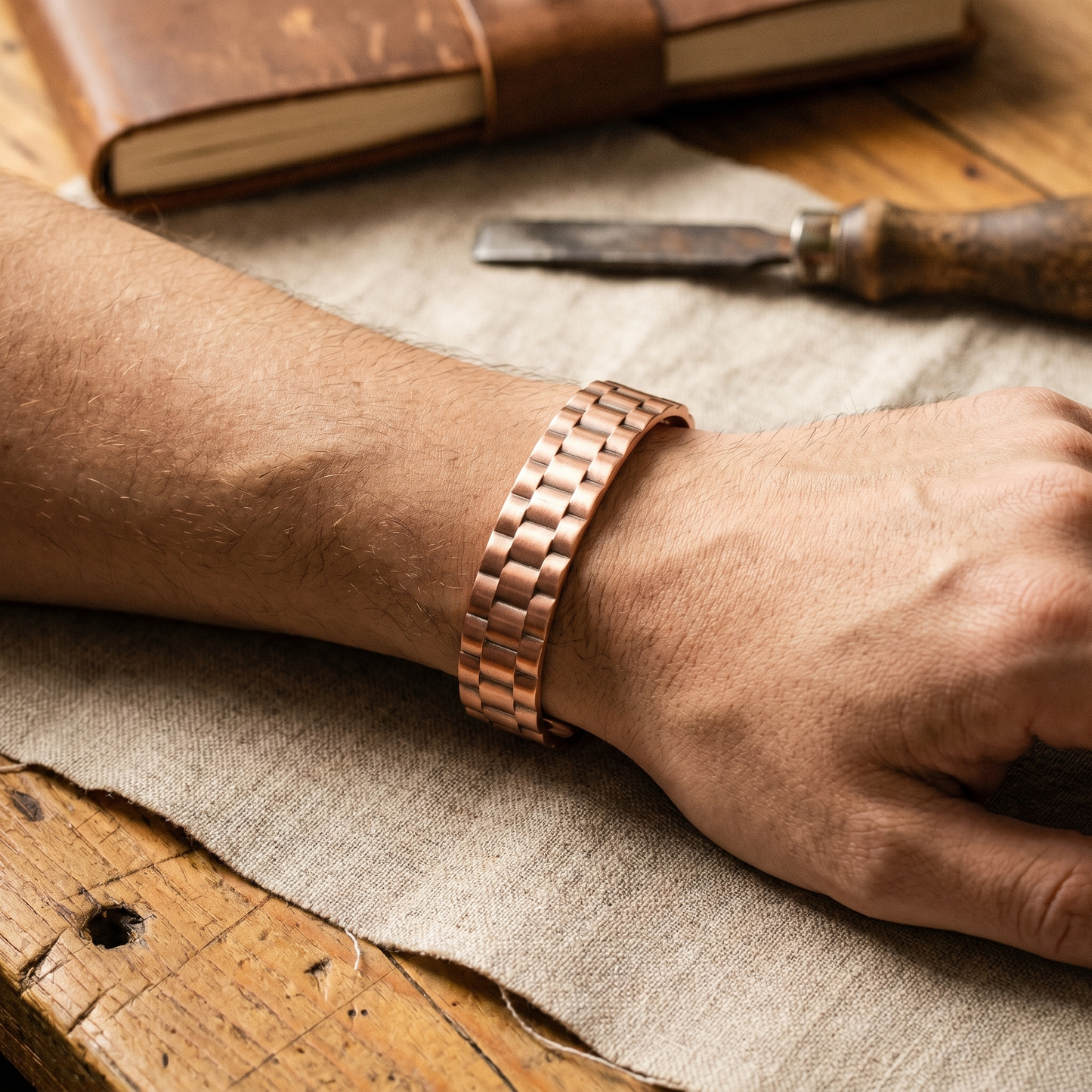 Zélia Cobre Pulseira Masculino Minério