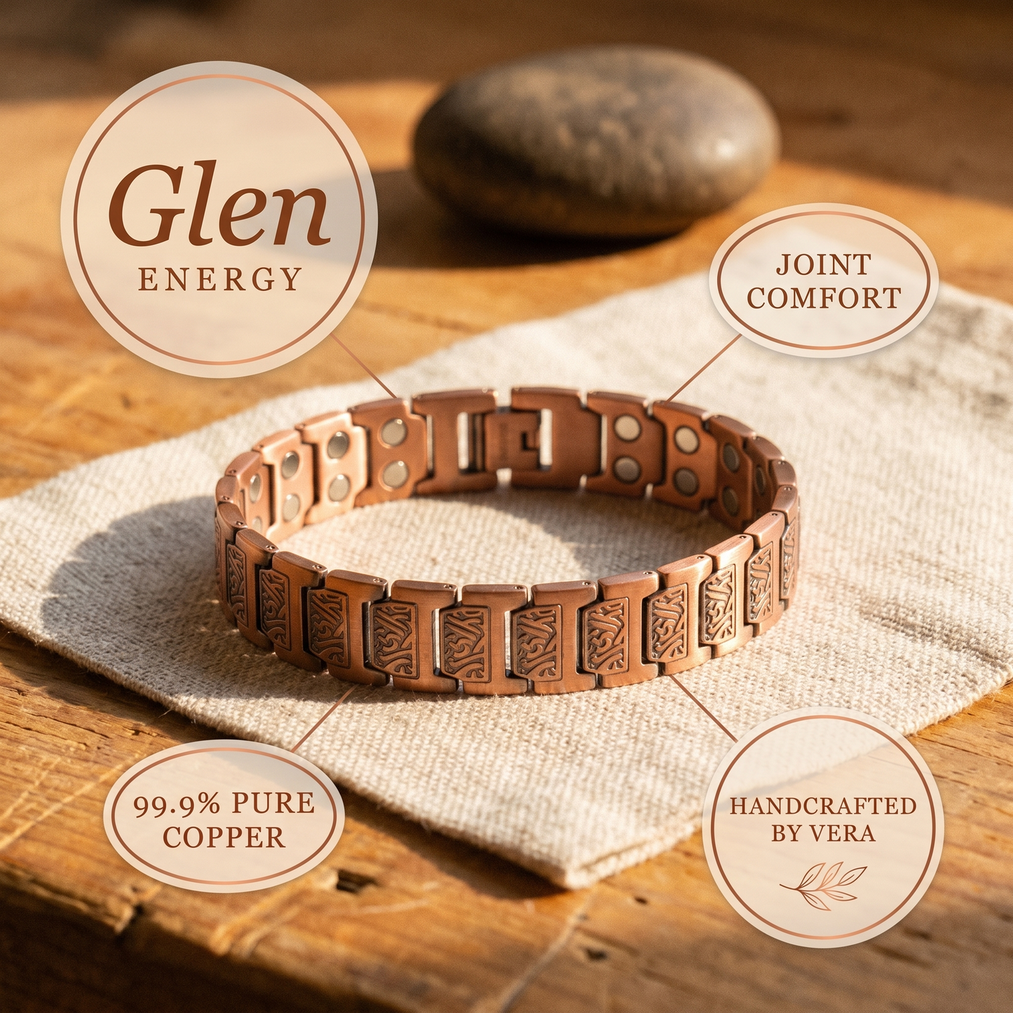 Zélia Cobre Pulseira Masculino Vale