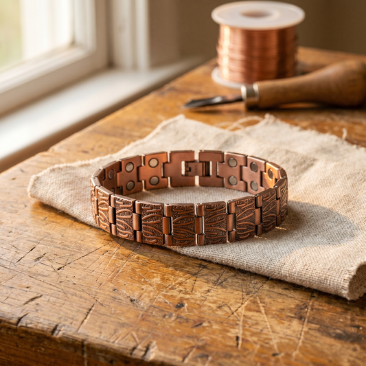 Zélia Cobre Pulseira Masculino Cascalho