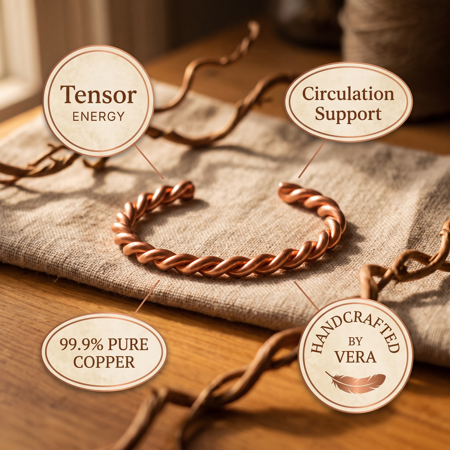 Zélia Cobre Pulseira Tensor