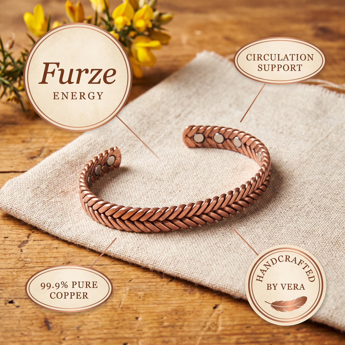 Zélia Cobre Pulseira Tojo