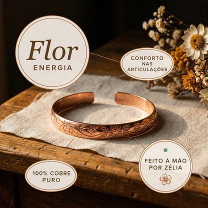 Zélia Cobre Pulseira Flor — imagem em português